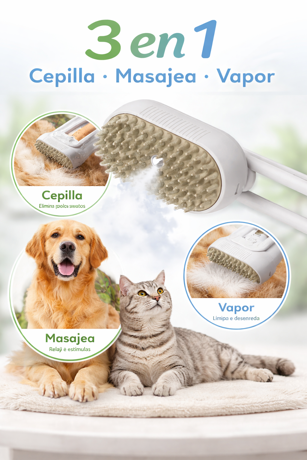 CEPILLO A VAPOR PARA MASCOTAS
